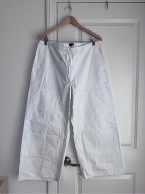 NWT J Crew Luna Pants In Cotton Poplin In White Size L